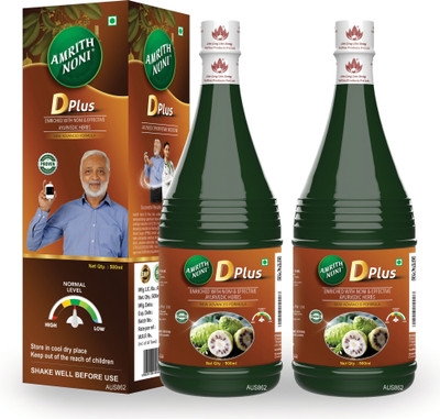 AMRITH NONI D plus 500ml |Clinical Trail tested formula| Helps to manage Blood Sugar Levels(Pack of 2, 1000 ml)