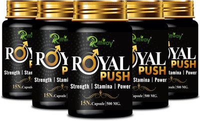 Riffway Royal Push _ Herbal Formula Stamina Capsule For Better Strength(Pack of 5, 75 Capsules)