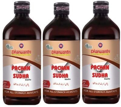 DHANWANTRI PHARMACEUTICAL Pachan Amrit Sudha -Meetha Ayurvedic Digestive Syrup(Pack of 3)