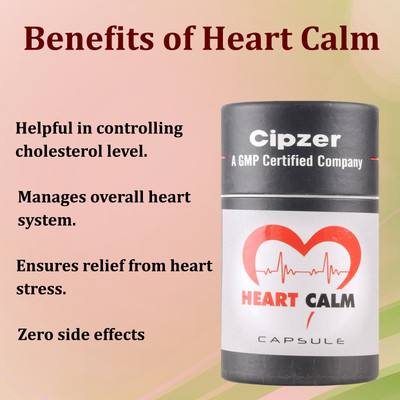 CIPZER Heart Calm Capsule|Ensures relief from heart stress(Pack of 1)-60 Capsules(60 Capsules)