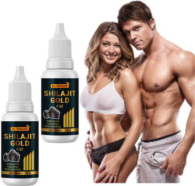 Dr Vitasta Black Shilajit oil for Stamina,Strength and Endurance(Pack of 2, 60 ml)