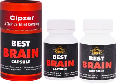 CIPZER Best Brain 120 Capsule Reduce Stress, Anxiety, Nervous Pain & Boost Memory(Pack of 2)