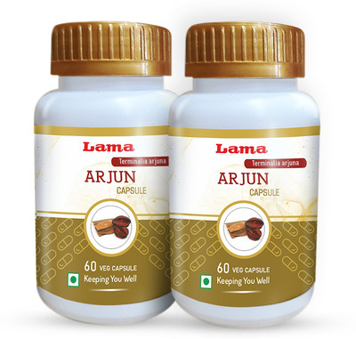 Lama Arjun Capsule | With Terminalia arjuna Extracts - 60 Vegetarian Capsules(Pack of 2, 120 Capsules)