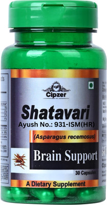 CIPZER Shatavari 30 Capsules | Brain Support, Mental Clarity & Stress Relief Naturally(30 Capsules)