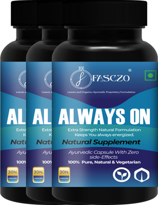 Fasczo Always On Health Power Tablets For Men \ Effective Result \ Stress Free(Pack of 3, 90 Capsules)