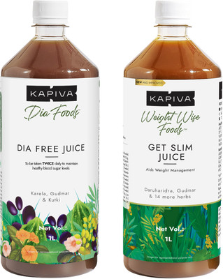 Kapiva Dia Free Juice + Get Slim Juice | Diabetes & Weight Management Combo(Pack of 2, 2 L)