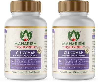 MAHARISHI ayurveda Glucomap Diabetes Management Help Control Blood Sugar Levels Glucose Regulator(Pack of 2)
