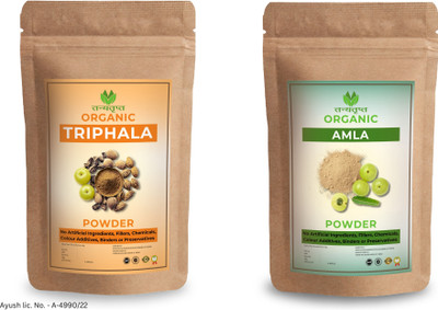 Tanyatrapt Organic Amla Powder & Triphala Powder Combo (2x100g) Combo(Pack of 2, 200 g)
