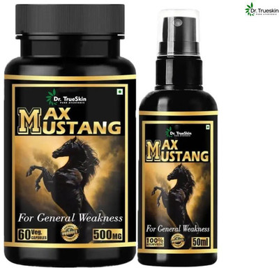 Dr.TrueSkin Max Mustang Herbal Men Daily Capsules + Oil 50ml(30 Capsules)