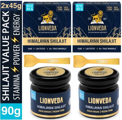 LIONVEDA Original Pure Gold Grade Himalayan Shilajit Resin for Men Health, Stamina & Gym(Pack of 2)