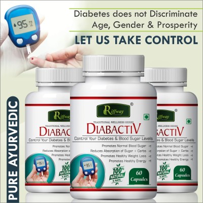 Riffway Diabactiv Health Pill Diebetes Capsule Controls Blood Sugar-Level(Pack of 3)