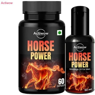 ACTIWOW Horse Power Capsule & Oil for Endurance Support C71(60 Capsules)