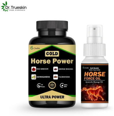 Dr.TrueSkin Horse Power Gold & Oil with stamina performance booster aid(30 Capsules)
