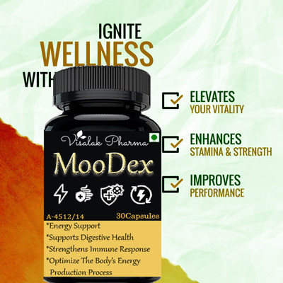 visalak pharma Moo-dex Herbal Capsules-Improves Energy levels & Power(30 Capsules)
