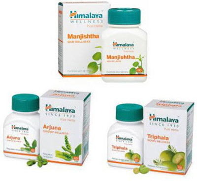 HIMALAYA triphala tablet with arjuna tablet and manjistha tablet 180 TAB(Pack of 3, 180 Tablets)