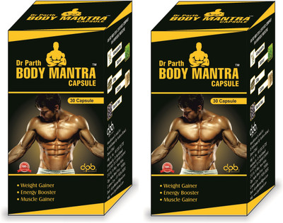dr. parth biotech Body Plus Ayurvedic Capsules For Muscle Weight Gainer Gain Daily supplement(Pack of 2, 60 Capsules)