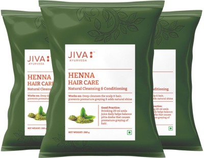 JIVA Henna Hair Care - Healthy, Voluminous & Nourished Hair - 200 g Each - Pack of 3(200 g)