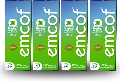 Medopharm Wellness Emcof Ayurvedic Herbal Cough Syrup for All Types Of Cough & Cold | 4 X 100ml.(Pack of 4)