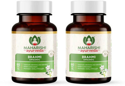 MAHARISHI ayurveda Brahmi Tablets Strengthens Nervous System Helps in Alertness Memory Booster(Pack of 2, 60 Tablets)