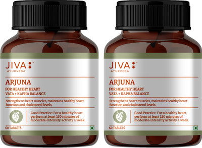 JIVA Arjuna Tablet - Maintains Healthy Heart Functions - 60 Tablets - Pack of 2(Pack of 2, 120 Tablets)