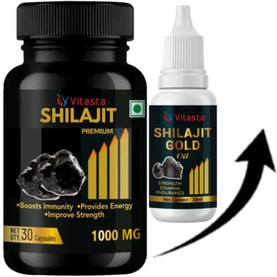 VITASTA Thakan Mitao, Josh Badhao – Shilajit Oil Se Natural Takat Pao(30 Capsules, 30 ml)