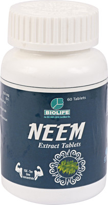 BIOLIFE Neem Extract Tablets - Blood Purifier & Bad Breath Relief ( 60 Tablets )(Pack of 2, 120 Tablets)