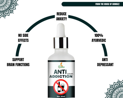 grinbizz Anti Addiction Drop Support To Quit Addiction/Help To Stop Alcohol & Smoking(Pack of 5, 150 ml)