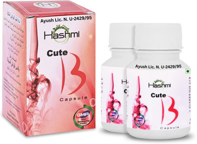 Hashmi Cute B Capsules, Natural Solution for Help to Reduction & Shaping(Pack of 2, 20 Capsules)