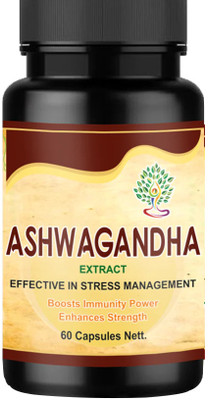 Ayurveda Yogashram Remedies Ashwagandha Extract For Stress Management Boost Immunity(60 Capsules)