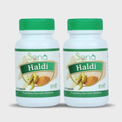 SONA HEALTH CARE Haldi Pure Extract 500mg - Anti Allergen | Immunity Booster ( 60 Capsules )(Pack of 2)