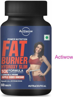 ACTIWOW Fat Burner Tablets with Ginger & Apple Cider Vinegar for Weight LossY01(60 Tablets)