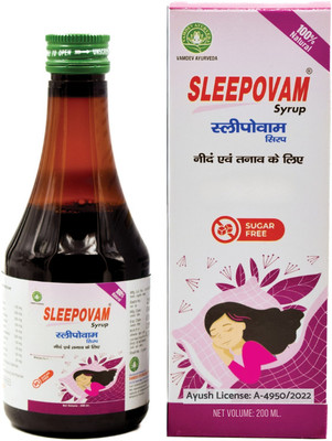 Vamdev Ayurveda Sleepovam Herbal Syrup | Natural Sleep & Relaxation Support | Sugar Free(200 ml)
