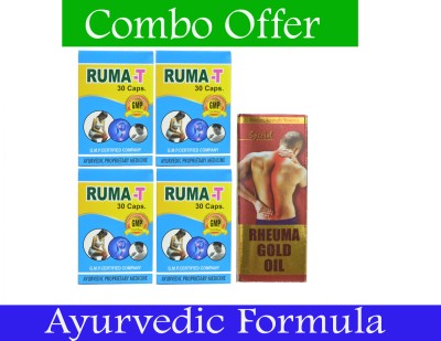 Tara Herbal Pharmaceutical RUMA T & RHEEUMA GOLD OILE FOR JOINT PAIN CAPSULE, SHOULDER PAIN, ARTHITIS(Pack of 5)