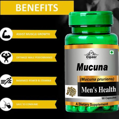CIPZER Mucuna 60 Capsules For Brain Health, Mood Support, Energy & Nervous System(60 Capsules)