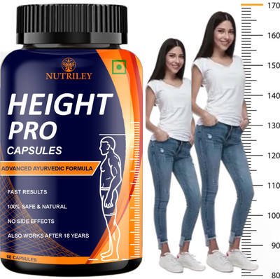 NUTRILEY Height Growth Supplement, Help To Increase Height/Body Growth, For Women & Men(60 Capsules)