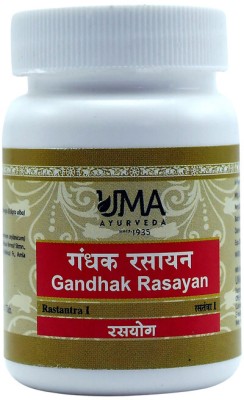 Uma Ayurveda Gandhak Rasayan Ayurvedic Tablets Useful in Blood Purification Skin Care 80 Tab(Pack of 2)