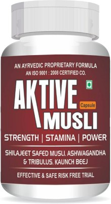 AktiveHerbals AKtive Musli Capsule Ashwagandha, Safed Musli, Shilajit for Stamina & Power