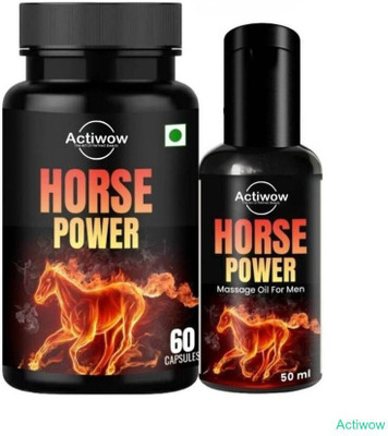 ACTIWOW Horse Power Capsule & Oil for Peak Performance(60 Capsules)