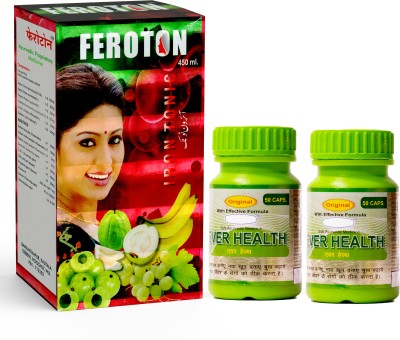 BAYWAY AYURVEDA Feroton & Ever Health Iron Tonic & Multivitamin Capsule for Family Wellness(Pack of 3)