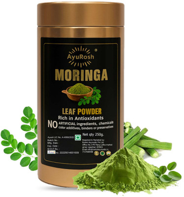 ayurosh Premium Moringa Leaf Powder Tin | Superfood for Immunity, Skin & Hair Care(250 g)