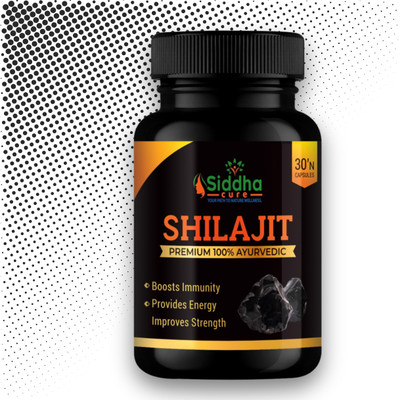 Siddha cure Natural Shilajit Resin Capsules – Boosts Libido & Physical Strength(30 Capsules)