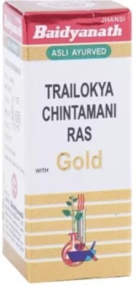 Baidnath Trailokya Chintamani Ras with Gold (1 Pack, 10 Tablets)