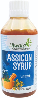 UJWALA AYURVEDASHRAM Assicon Syrup, Gas relief, Acidity relief, Reduce Bloating, Improves Appetite(200 ml)