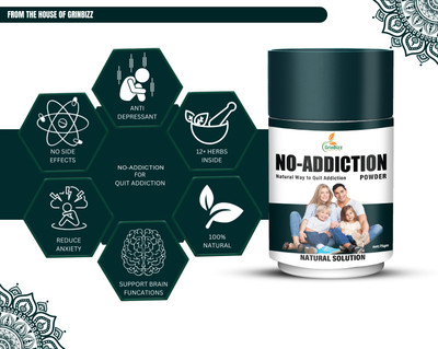grinbizz No Addiction Powder Natural Way To Stop Drinking, Smoking & Tobacco/Nasha Killer(225 g)