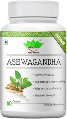 BIRJI HERBALS AYURVESDIC ASHWAGANDHA IMPROVE VITALITY 60veg capsules pack of 1