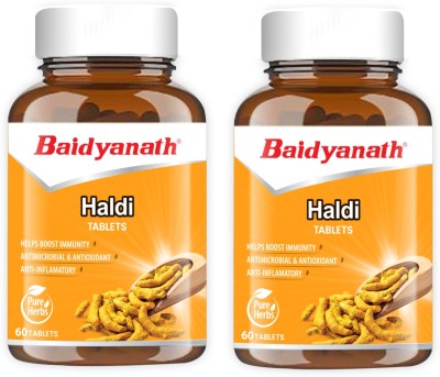 Baidyanath Haldi (Turmeric) Tablets | Natural Extract of Haldi | Boosts Immunity and Useful in Skin Problems |(60 Tablets) Pack of 2(Pack of 2)