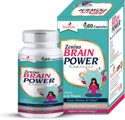 Zenius Brain Power Capsule for Brain Booster Supplement for Memory and Focus(60 Capsules)