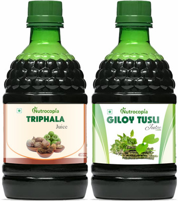 NUTROCOPIA Triphala Juice & Giloy Tulsi Juice To Boost Immunity Pack of 2(Pack of 2, 800 ml)