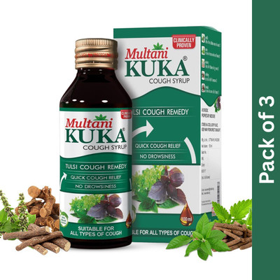 Multani Tulsi Kuka Cough Syrup | Relief From All Types Of Cough & Cold - (100ml Each)(Pack of 3, 300 ml)