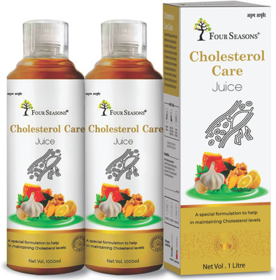 Four Seasons Cholesterol Care Juice | Ayurvedic Herbal Healthy Heart Formula - No Added Sugar(Pack of 2, 1000 ml)